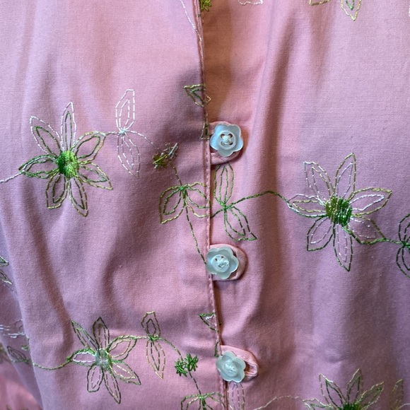 Johnny Cotton Women’s 2 Casual Button Down Shirt Floral Buttons Embroidered - Picture 2 of 5
